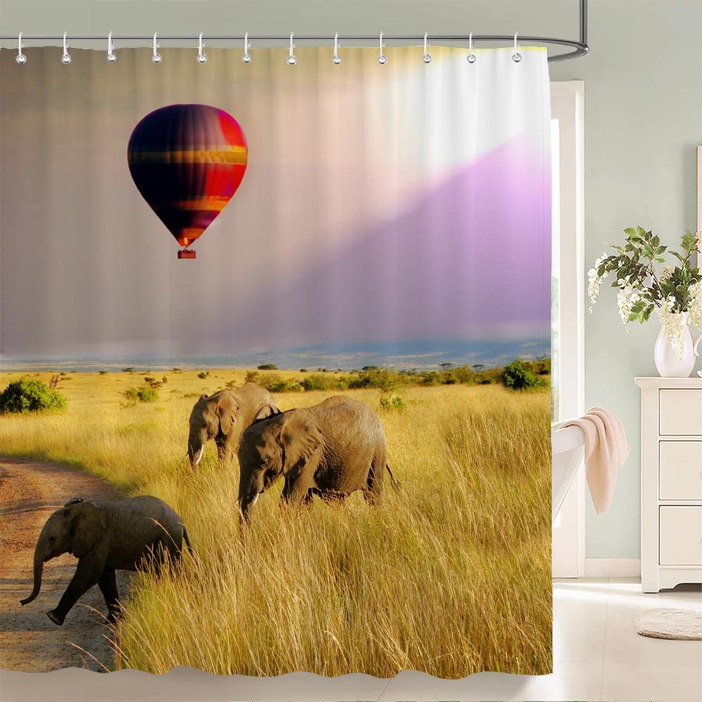 Sonnenlicht Ozean Strand Stoff Duschvorhang Badezimmer Vorhänge Sonnenuntergang Dämmerung Meer Große Größe 300x180cm Duschwand Mit 12 Haken