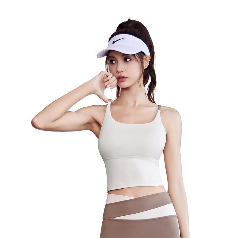Letní nahý pocit jóga křížená camisola sportovní podprsenka