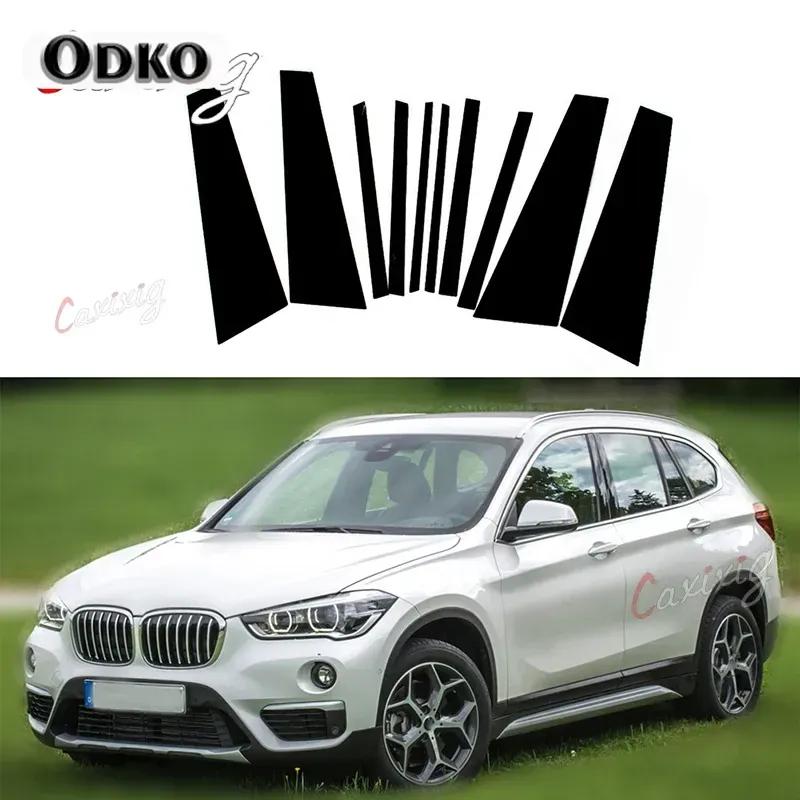 10Pcs for BMW X1 F48 2016 2017 2018 Door Window Pillar Posts Trim Molding Cover Stickers Accessories