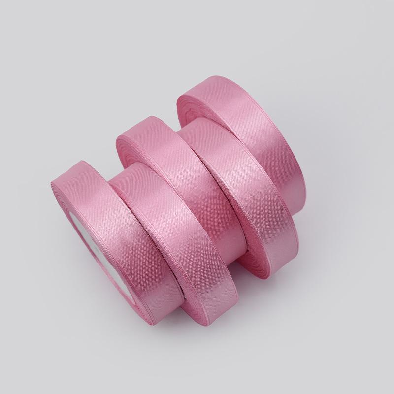 2.5cm Polyester Woven Ribbon for Flower Gift Packaging, Wedding Cakes, and Decorations in Silk Colors