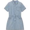 Levis Vintage Denim Collared Printed Short Sleeve Dress Women Dresses Light-Blue 001BV-0001
