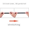 50 Yards Black Elastic Foldover Ribbon Stretch Fold Over Elastics for Hair Ties