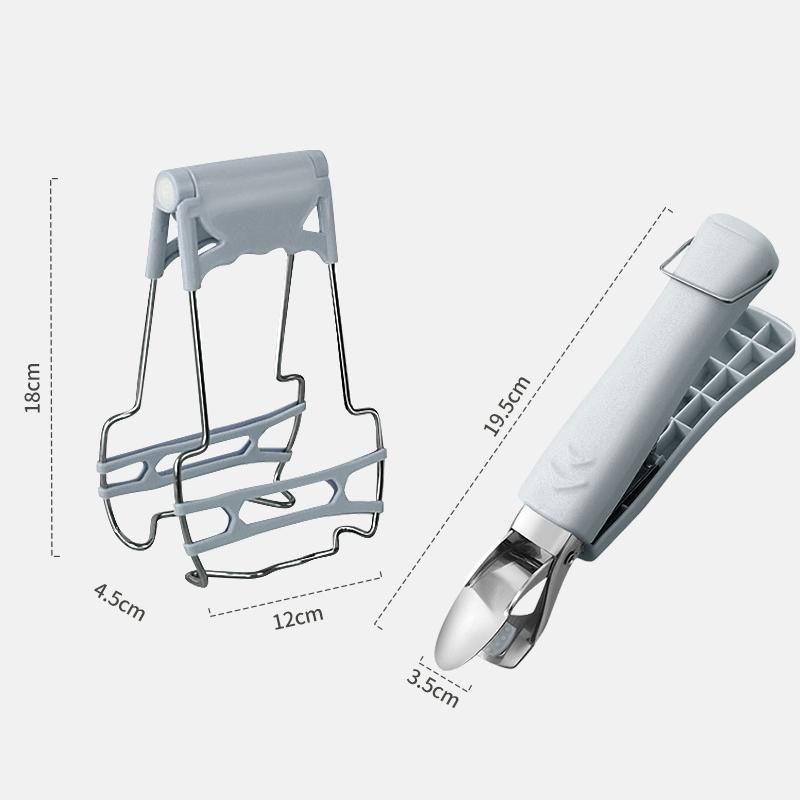 2Pcs Kitchen Stainless Steel Anti-Scalding Clips Portable Bowl Clamp Non-Slip Pan Gripper Kitchen Pot Clips Cooking Baking Tool