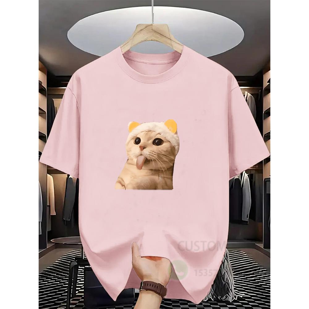 Funny Cat Graphics Vintage Unisexs Summer TShirt Casual Tshirts ONeck ShortSleeved Tee Tops Unisex Oversized Tshirts Streetwear