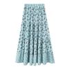 Summer New Arrival Women's Layered Stitching Big Swing Bohemia Retro Print Long Skirt 5029090