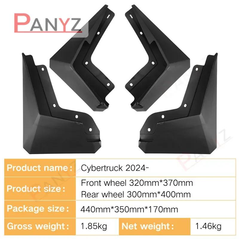 MudFlaps For Tesla Cybertruck  2024 Pickup Mudguards Mud Flaps Splash Guards Front Rear Wheels Fender Car Accessories 4Pcs