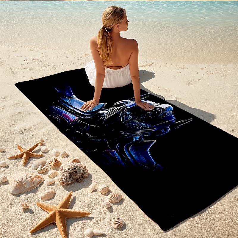 1Pc Futuristic Skateboard Reflection Beach Towel Quick Dry Multiuse For Beach Pool Gym Yoga Home Travel Christmas Halloween Xmas Gift S1615
