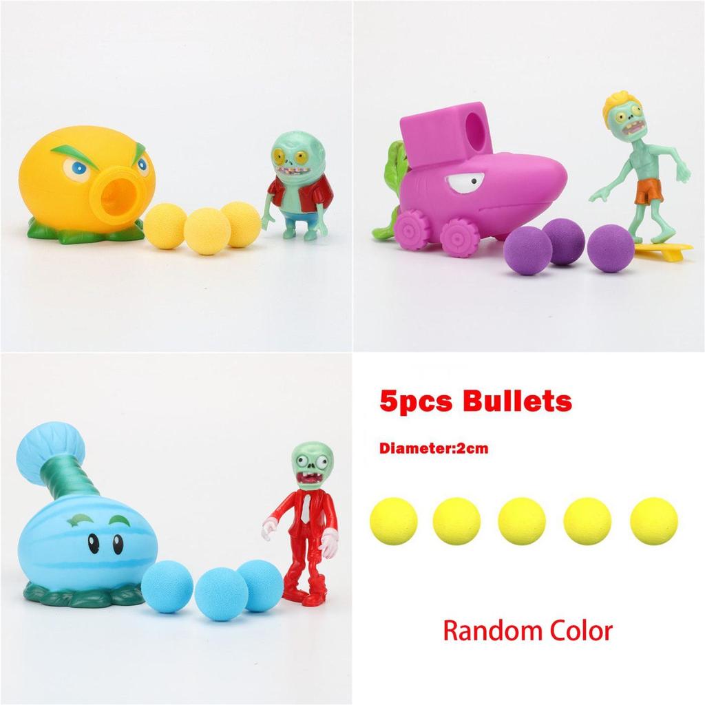 Pvz Plants Vs Zombies Peashooter Pvc Action Figure Easter Wood Decoration For Kids