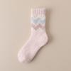 Female Autumn and Winter Thickened Warm Stripe Absorbs Perspiration Home Floor In Tube Socks