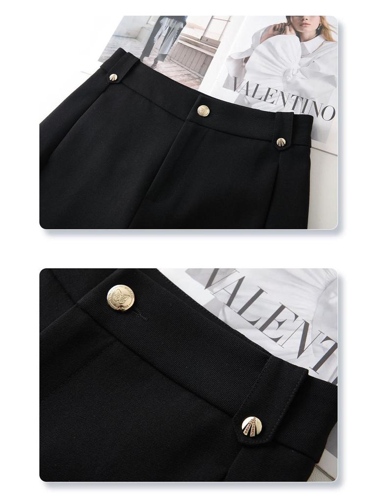 Ancola Women's High-Waisted Red Shorts - Spring 2025 Collection: Loose, Straight, Slimming, Wide-Leg Trousers