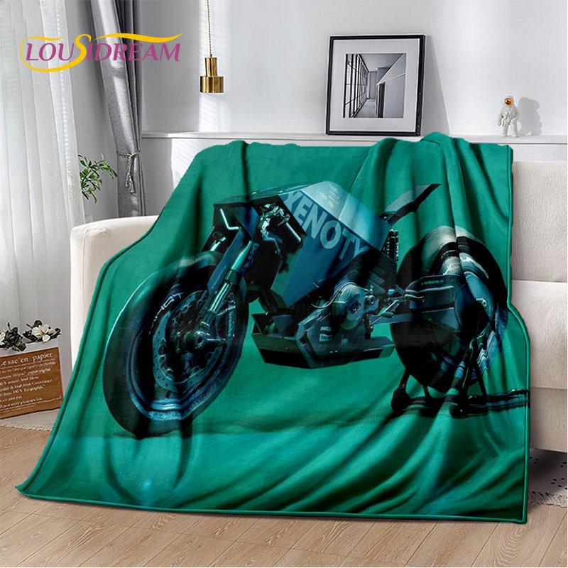 3D Cyberpunk Concept Motorcycle Cartoon Soft Plush Blanket,Flannel Blanket Throw Blanket for Living Room Bedroom Bed Sofa Picnic