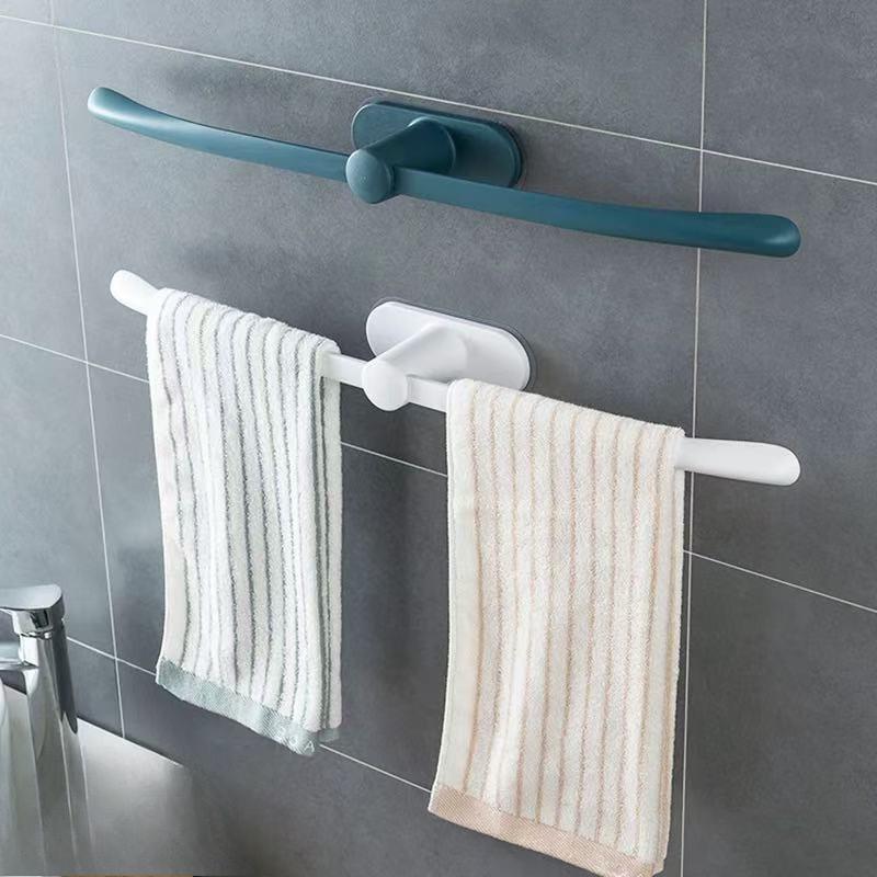1PC Bathroom Towel Rack Free Punching Hanging Towel Bar Minimalist Light Luxury Internet Celebrity Gun Gray Single Bar Bathroom Rack