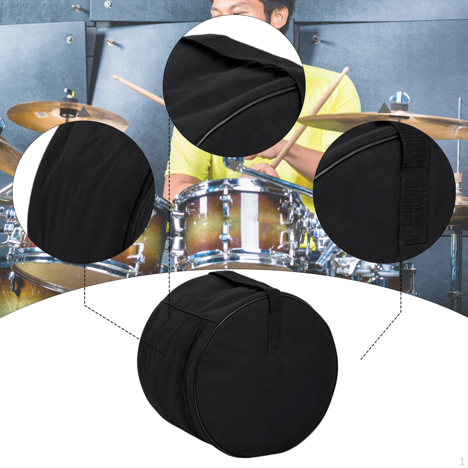 

Carrying Case for Percussion Instrument Zipper Waterproof Black Portable Professional Transport for 12in