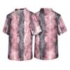 Men's V Neck Textured Patterned Short Sleeve Pocket Work Scrub Top with Chevron Design Suitable for Healthcare Professionals and Daily Use
