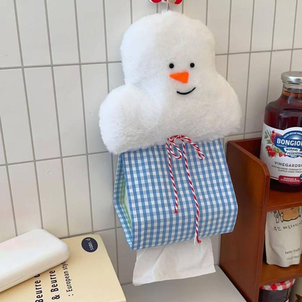 Wall Mounted Tissue Bag Snowman Tissue Hanger Cute Tissue Holder