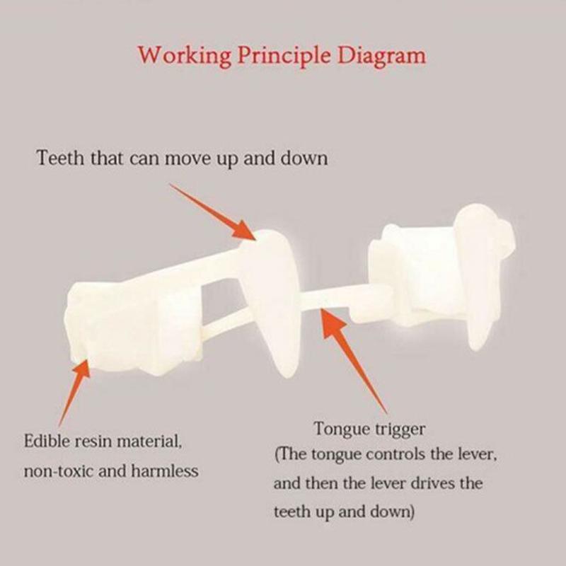 Halloween Vampire Teeth Fangs Props Party Retractable Fake Teeth Telescopic Dentures Halloween Accessories Props Adult Kids