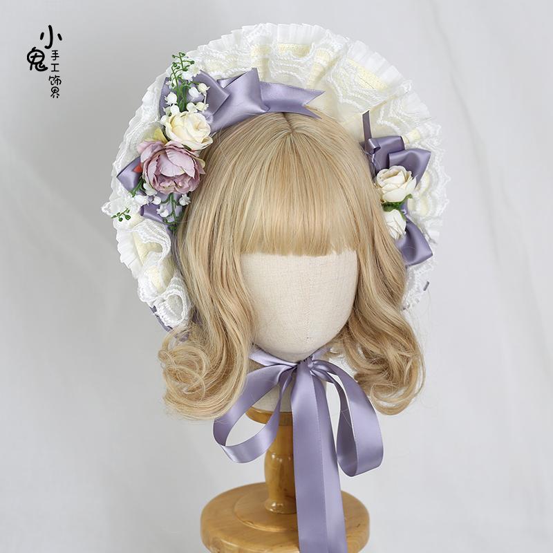 New Color Lolita Hanyang Eclectic Straw Hat Bnt Lace Cla Flower Bow Flat Hat Bonnet Top Hat