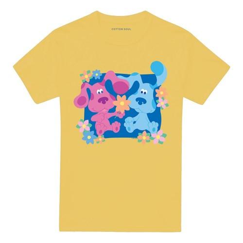 Blue's Clues Unisex Erwachsene Blumen Klassisches T-Shirt