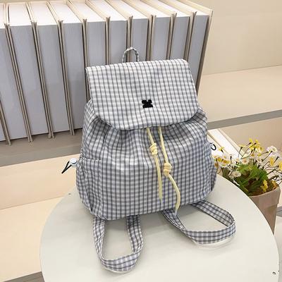Canvas Plaid Bag Women's Summer New Women's Bag Backpack Commuter Casual Small Backpack Shoulder Bag
