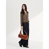 JUZUI Women's Striped Knit Polo Sweater
