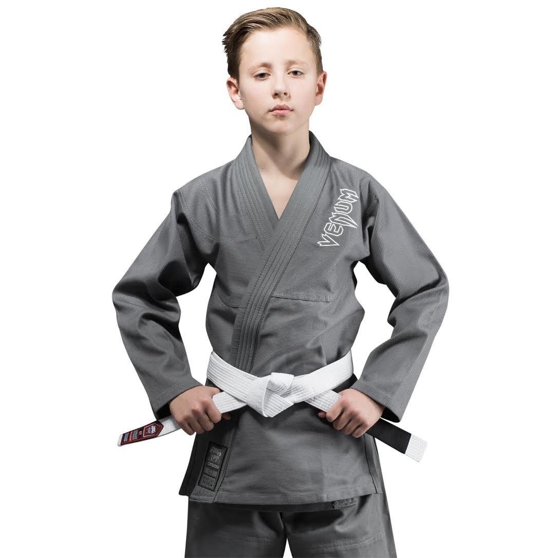 

VENUM Contender Brazilian Gi with White Belt Kids Jiu-Jitsu (Gray) (C2) серый