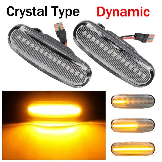 2Pcs Dynamic LED Turn Signal Side Marker Light Repeater Lamp For Fiat Panda 169 Grande Punto Inkl Evo Doblo Fiorino Linea Idea