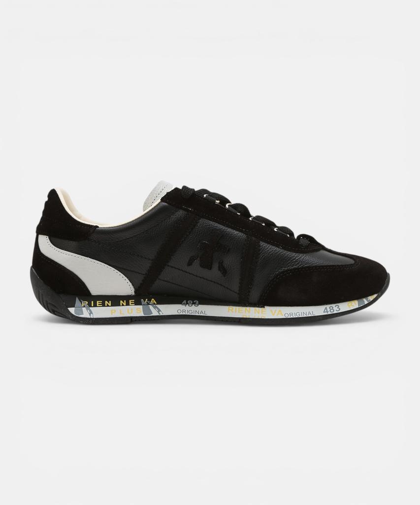 Premiata [26Ss][Jackyx] Black Logo Patch Cowhide Men'S Sneakers