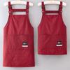 Household Canvas Apron Oil-Proof Can Wipe Hands Kitchen Cookingmen Women Adult With Tool Pockets Fashion Coffee Over Apron