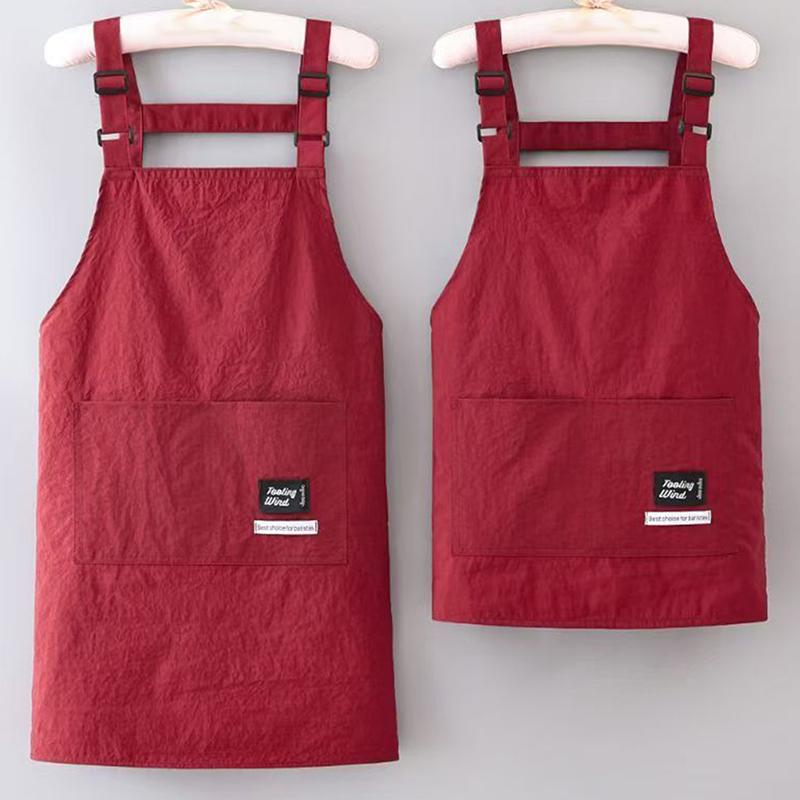 Household Canvas Apron Oil-Proof Can Wipe Hands Kitchen Cookingmen Women Adult With Tool Pockets Fashion Coffee Over Apron