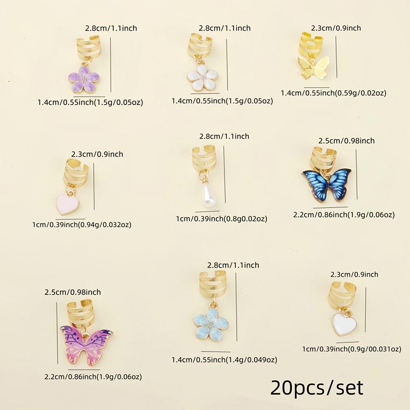 1Set Starfish Conch Pendant Artificial Pearl Summer Y2K Dreadlock Hair Jewelry Accessories For Braids For Girls Music Festival