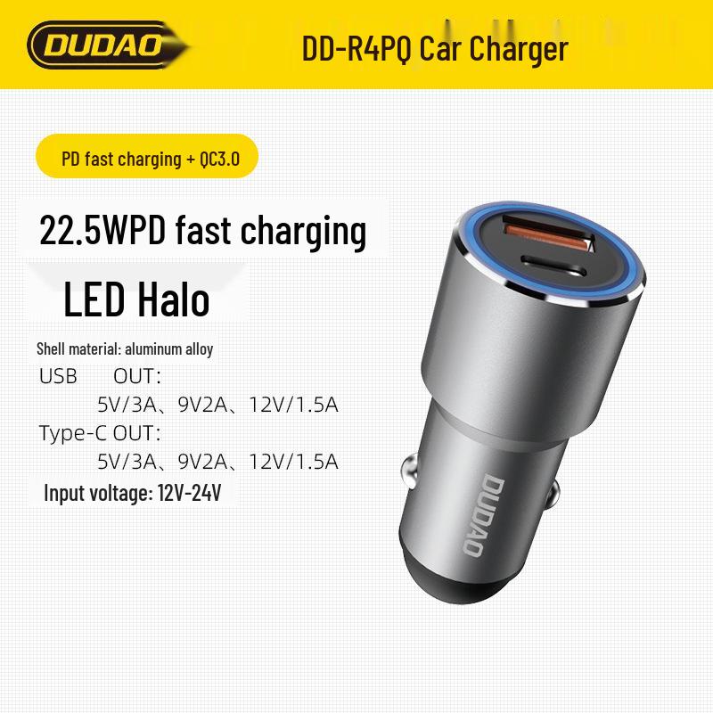 

R4PQ Car Charger 20W PD & QC3.0 Fast Charging Dual Port