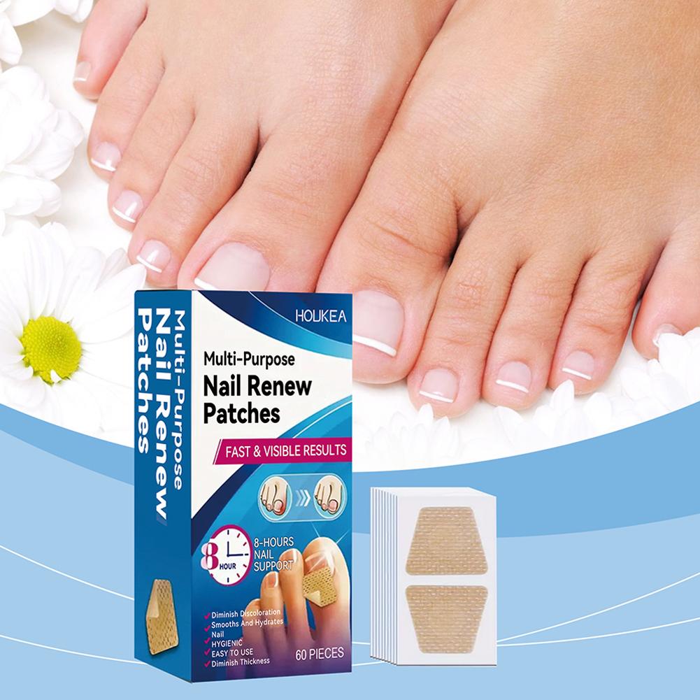60 Stück Fußnagelpilz-Pflaster Wasserdichte Nagelreparatur-Pflaster Hühneraugen-Korrektur-Aufkleber für verfärbte und beschädigte Nägel