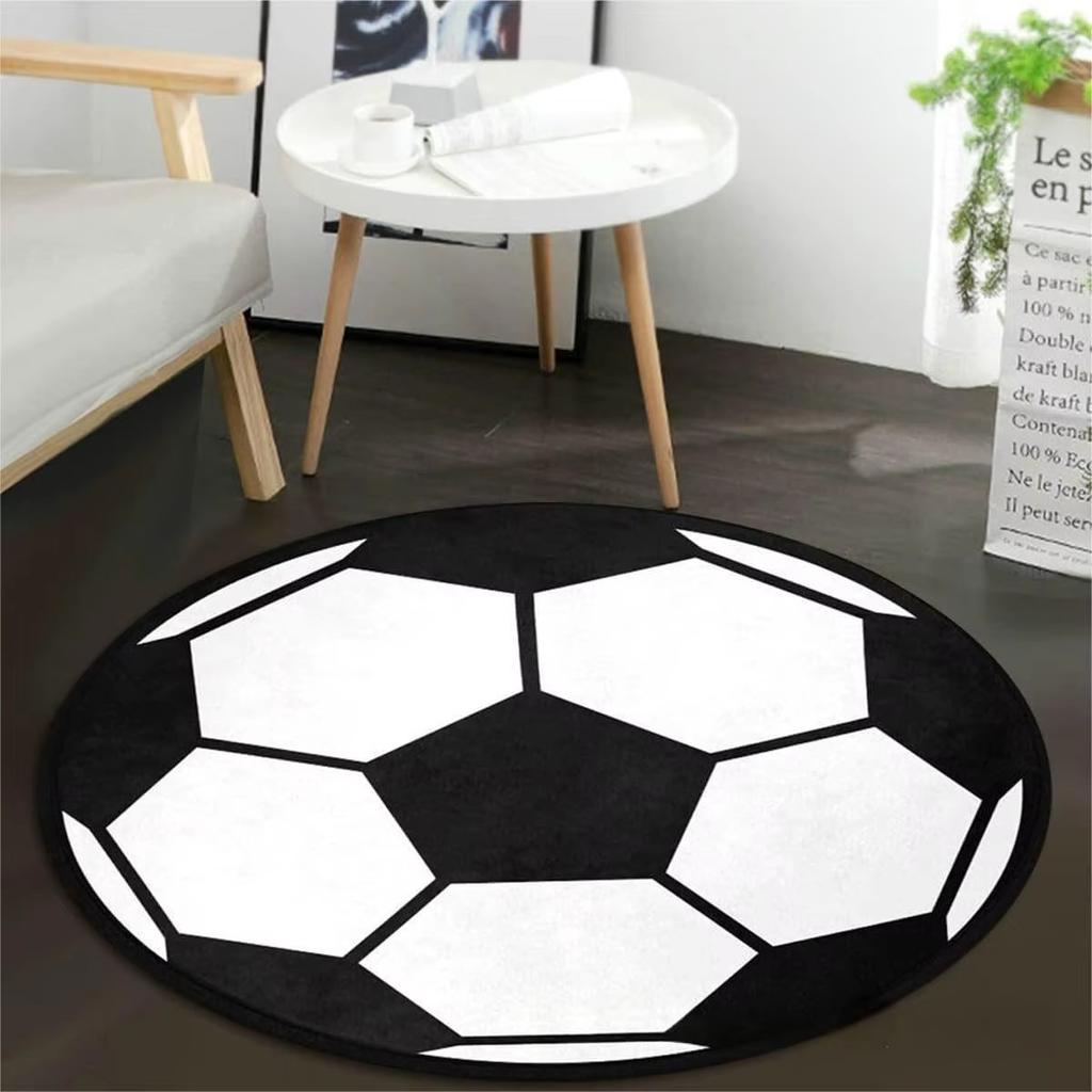 Sportball Realistischer Basketball Baseball Fußball Runde Matte Rutschfester Teppich Teppich für Wohnzimmer Spielzimmer Heimdekoration Schlafzimmerteppiche