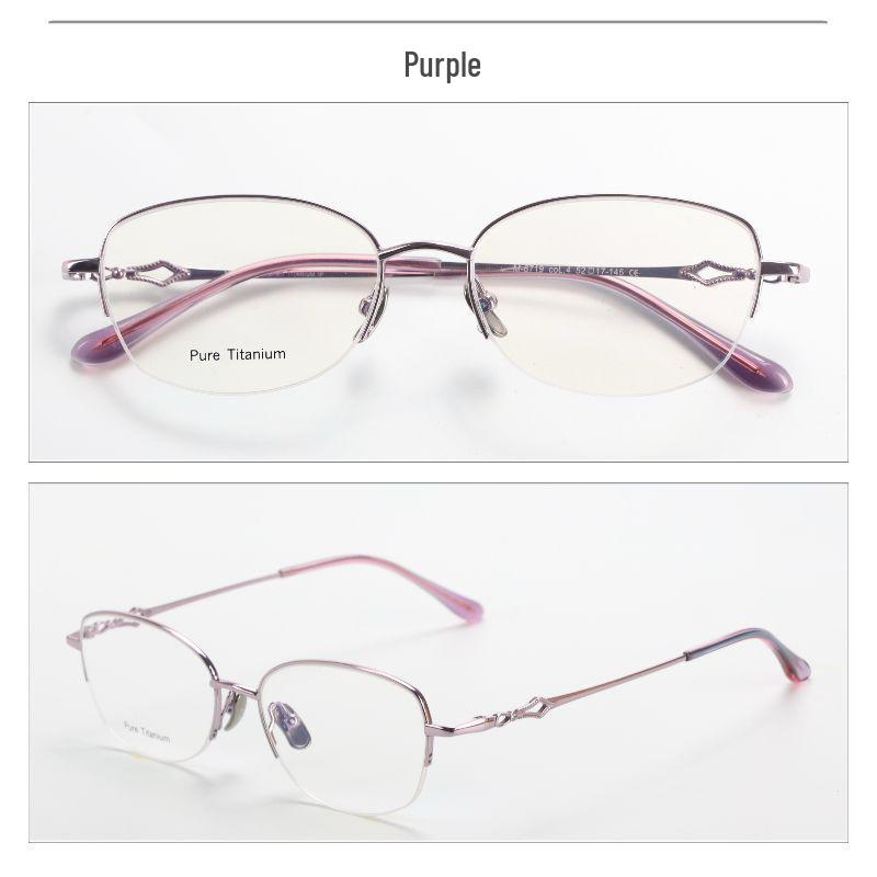 M6719S Retro Semi-Rimless Pure Titanium Eyeglass Frame for Men & Women, Prescription-Friendly for Myopia