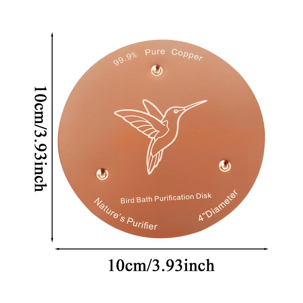 Copper Bird Bath Disc With Triple-Point Support Fountain Ornaments Copper Bird Bath Purification Disk For Outdoor Garden Deck