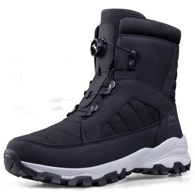 2024 Rotierende Knopf-Männerstiefel Plüsch Warme Schneestiefel Winterschuhe Wasserdichte Anti-Rutsch-Wanderstiefel Outdoor Desert Combat Boots