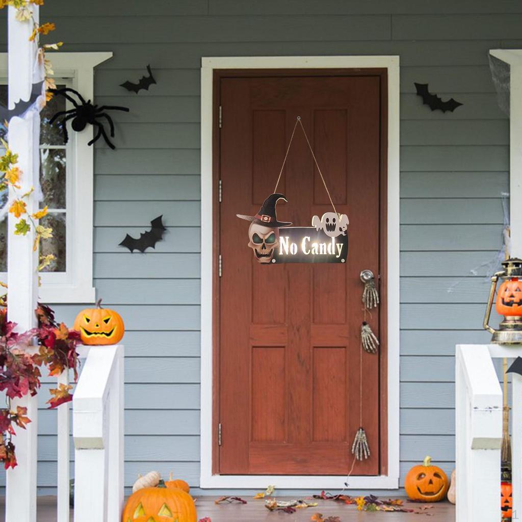 Front Door Spooky Welcome Sign Halloween Decoration, Hanging