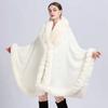 Capa de Piel Sintética Ropa de Invierno para Mujer Ponchos Gruesos y Cálidos Chal Bufanda Capa Cardigan Abrigos Largos Sueltos