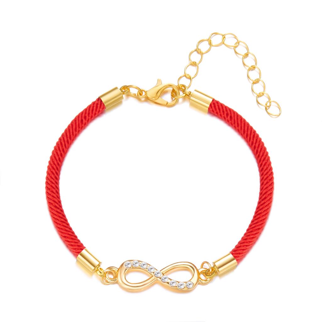 Romantic Infinite Love 8 Infinity Charm Bracelets for Women Exquisite Crystal Zircon Lucky Red Rope Handmade Bracelets Jewelry