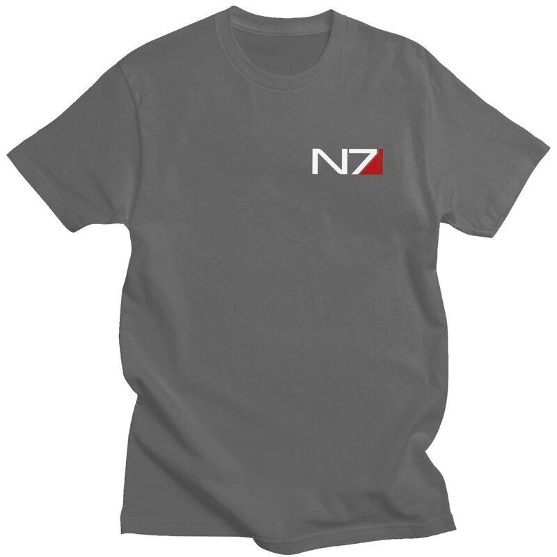 Custom Video Game Mass Effect N7 Tshirt for Men Short Sleeves Leisure T Shirt Tshirt 100 Cotton Tees Gift
