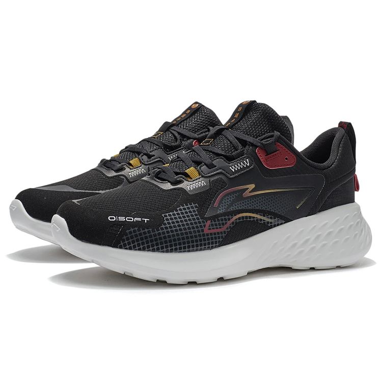 Li Ning Soft Element Shock Absorbing Non Slip Wear Resistant Low Top Casual Shoes Men Casual Shoes Black AGLS011-4
