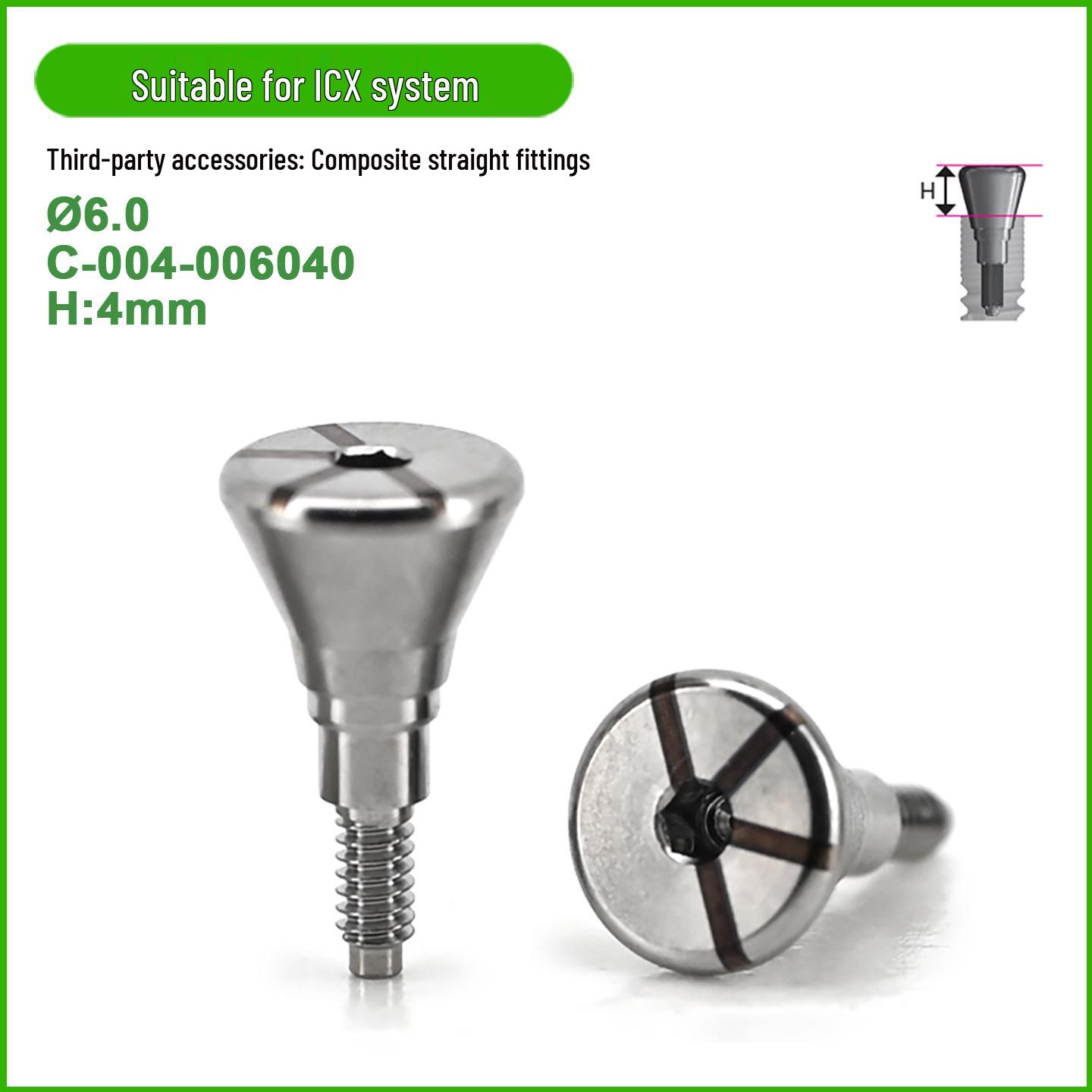 ICX Implant Abutment Healing Screw Replacement: Titanium Base Composite Cap