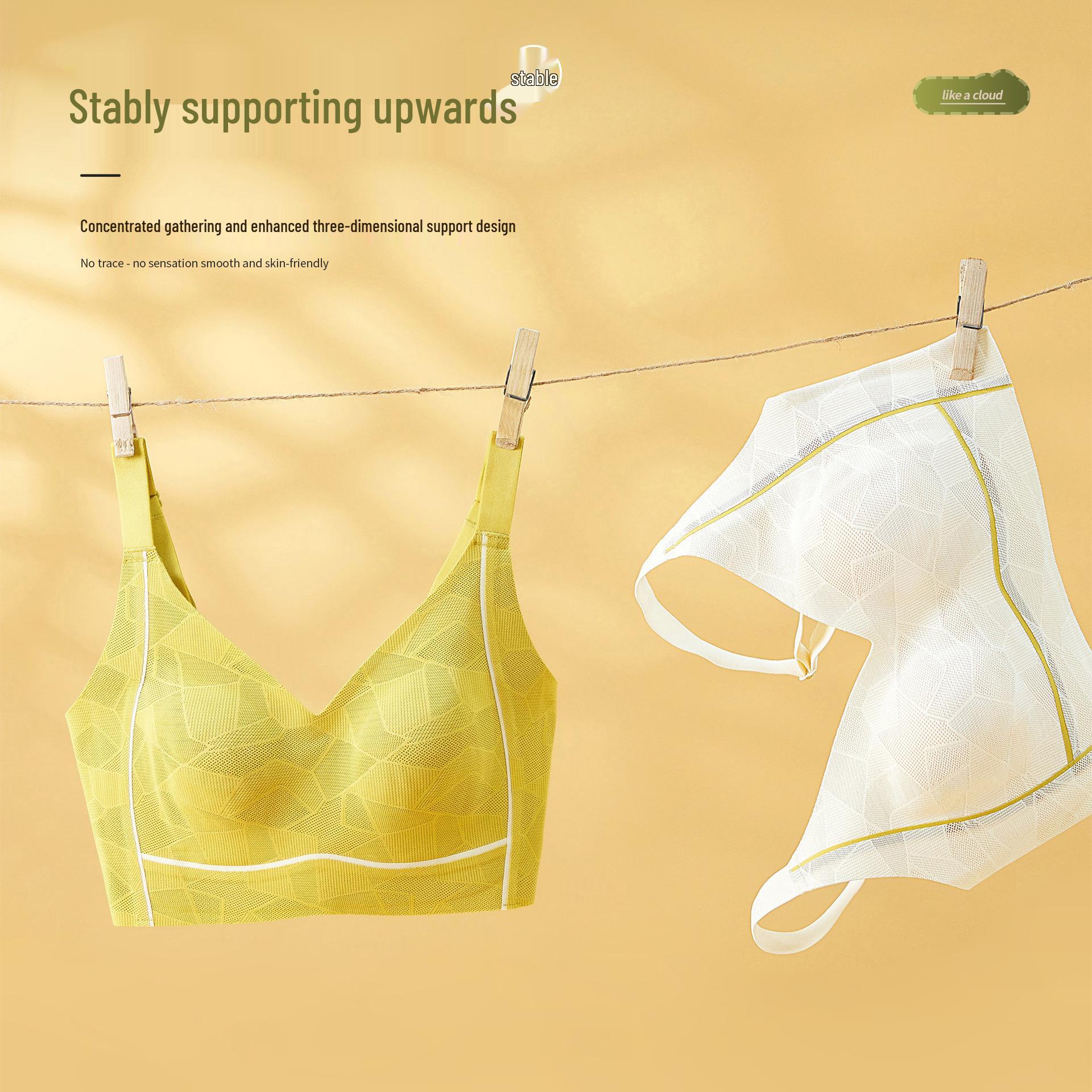 

Женский бесшовный бюстгальтер с боковой поддержкой против провисания - Эффект похудения, Дизайн «заячьи ушки», Большой размер, Защита от просвечивания сосков, Летний дышащий M