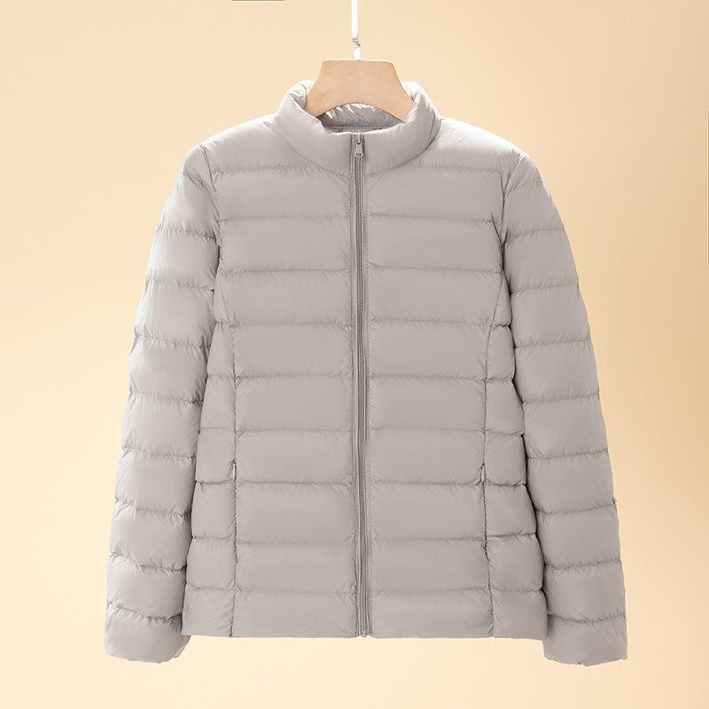 Light Down Jacket Women's Short Autumn and Winter New Stand-up Collar Large Size Lightweight White Duck Down Jacket