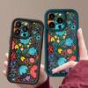 Colorful Flowers Ladybug Pattern Shockproof Phone Case For iPhone 16e 16 15 14 Pro Max 13 12 Pro 11 14 15 16 Plus Silicone Soft Matte Cover Fundas