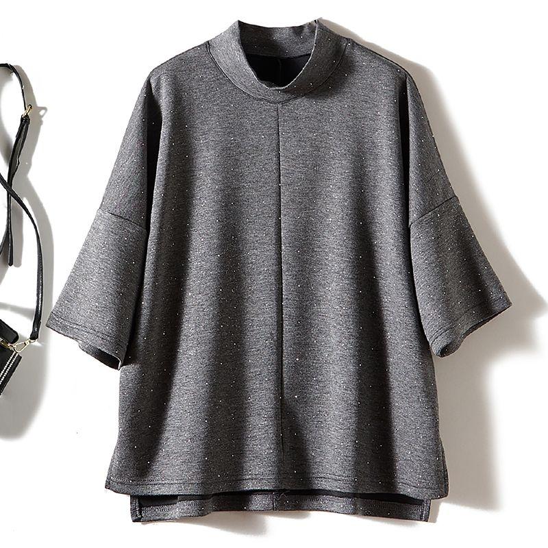 

of Original Daily Orders! Half Turtleneck Elastic Woven Cotton Rhinestone Flash Half Sleeve T-shirt for Women Spring Fall and Winter Bandage Dress Gray 3XL recommend 77.50kg