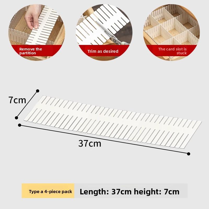 Drawer Storage Divider Sheet Plastic Partition Board Partitioning Storage Box Compartmentalized Storage Box Long style 4 pieces белый 539₽