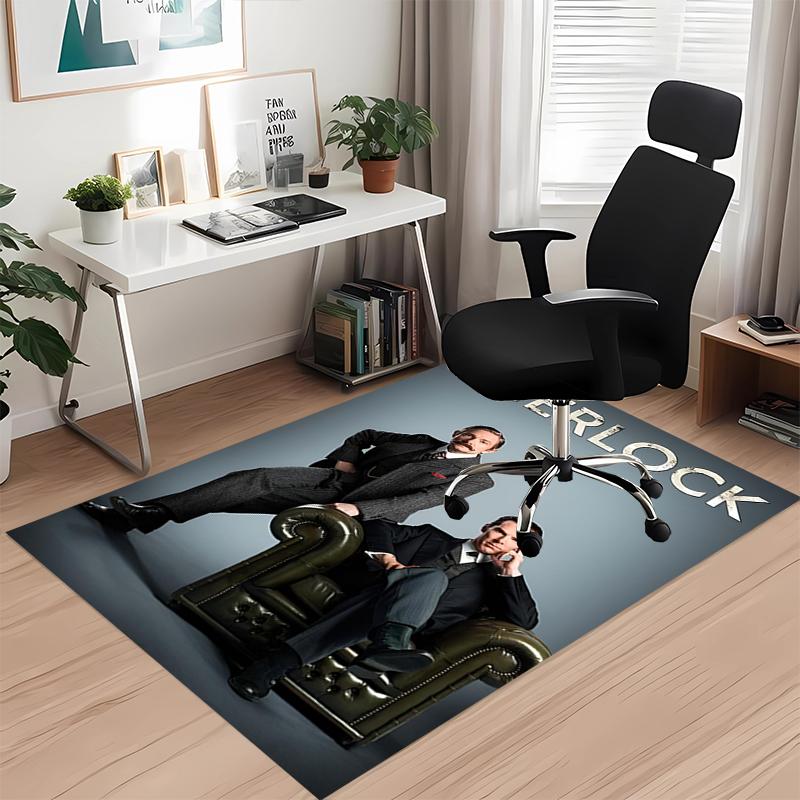 Sherlock Printed Carpetrugfor Office Chair Living Room Bedroom Kitchen Room Decor Gifts