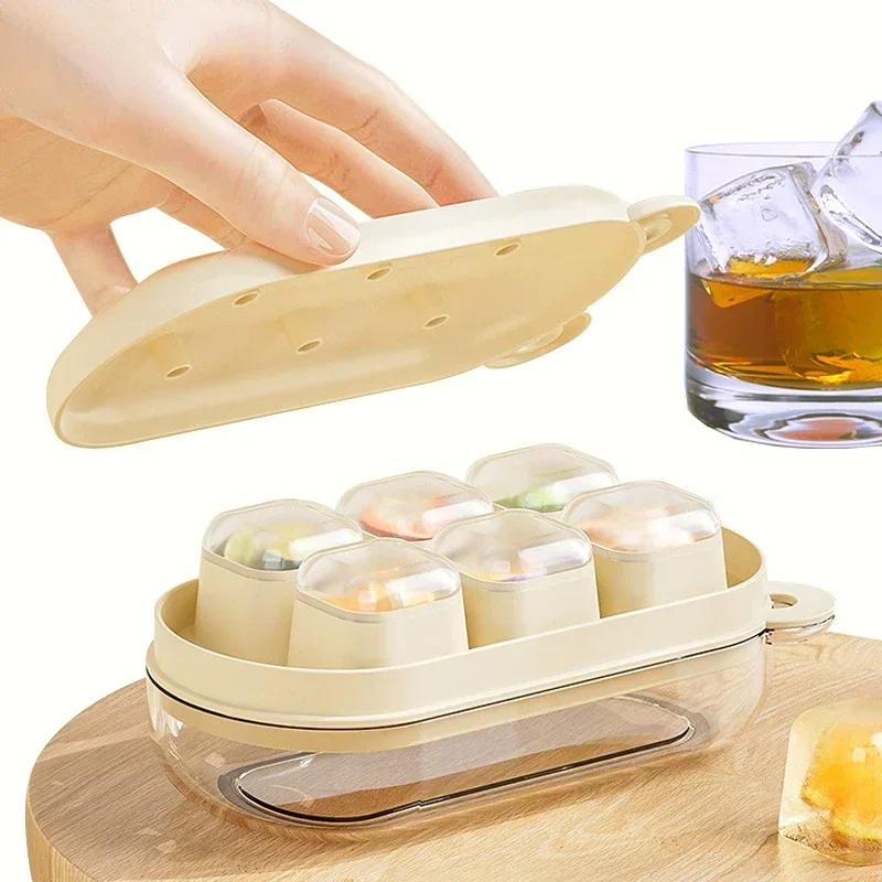 2024 New Ice Tray Mold Giant Jumbo Large Food Grade Silicone Ice Cube Square Tray Mold DIY Ice Maker Cube Tray Cocktail