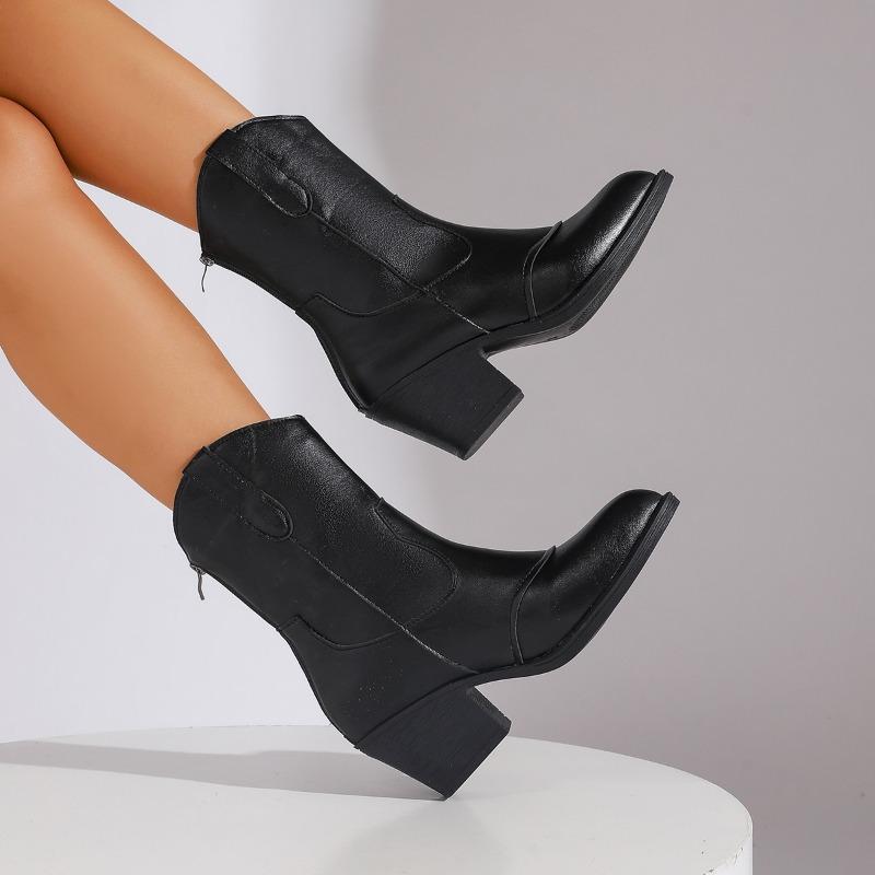 

Новые ботинки: Женские сапоги до середины икры большого размера на толстом каблуке, женские сапоги на среднем каблуке с круглым носком 43 чёрный